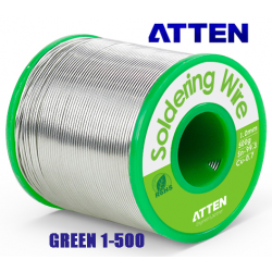 ATTEN Soldering Wire Green 1-500 κόλληση RoHS για ηλεκτρικό κολλητήρι ή αερίου 1mm 500gr Sn99.3 Cu0.7 για χειροτεχνίες και μοντελισμό